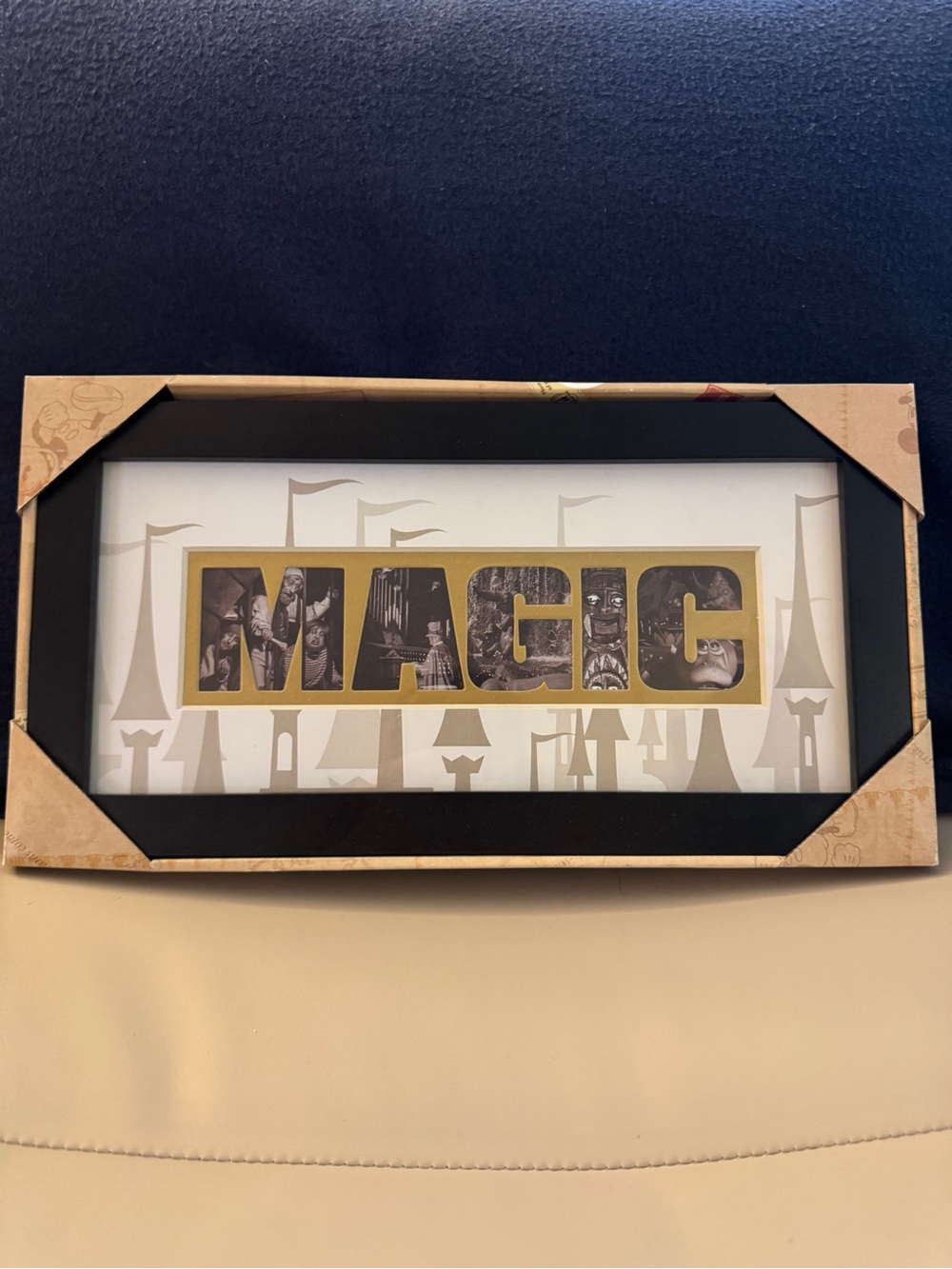 Disney Magic Wall Art Print in Gold and Black - Framed Home Wall Decor